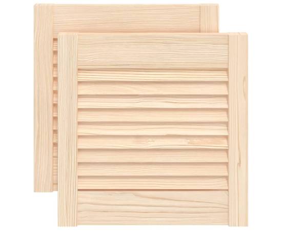 Uși de dulap design lambriu 2 buc. 39,5x39,4 cm lemn masiv pin, 2 image