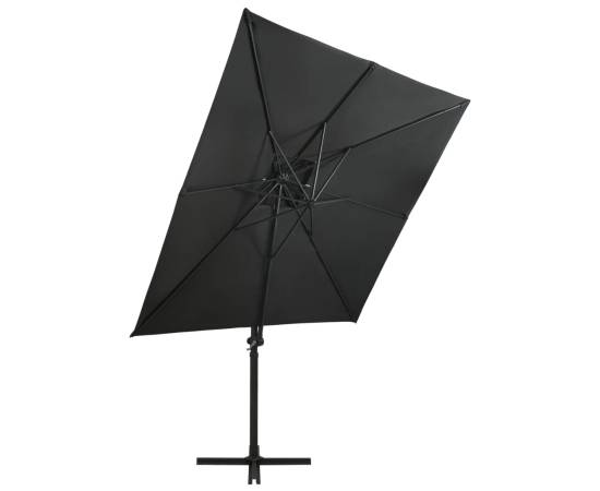Umbrelă suspendată cu înveliș dublu, antracit, 250x250 cm, 6 image