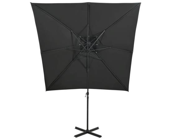 Umbrelă suspendată cu înveliș dublu, antracit, 250x250 cm, 5 image