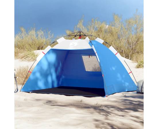 Cort camping 2 persoane albastru azur impermeabil setare rapidă