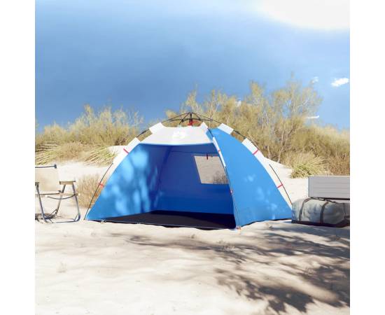 Cort camping 2 persoane albastru azur impermeabil setare rapidă, 3 image