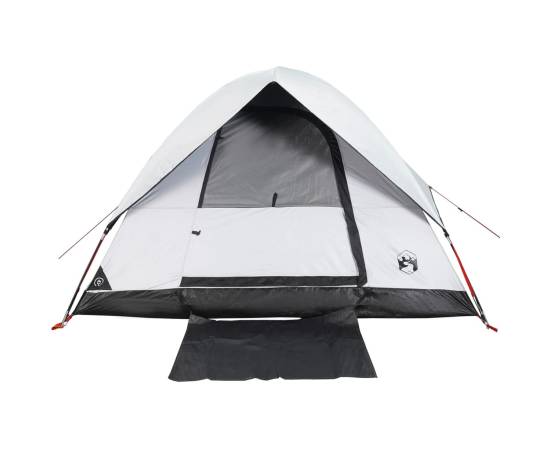 Cort camping cupolă 3 persoane alb, țesătură opacă, impermeabil, 8 image