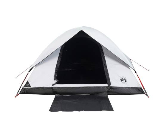 Cort camping cupolă 4 persoane alb, țesătură opacă, impermeabil, 8 image