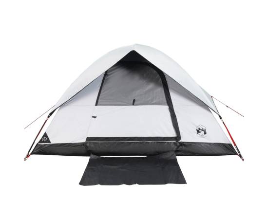 Cort camping cupolă 4 persoane alb, țesătură opacă, impermeabil, 6 image