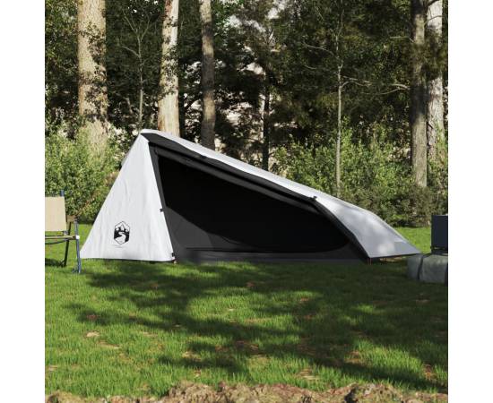 Cort camping tunel 1 persoană, alb, țesătură opacă, impermeabil, 3 image