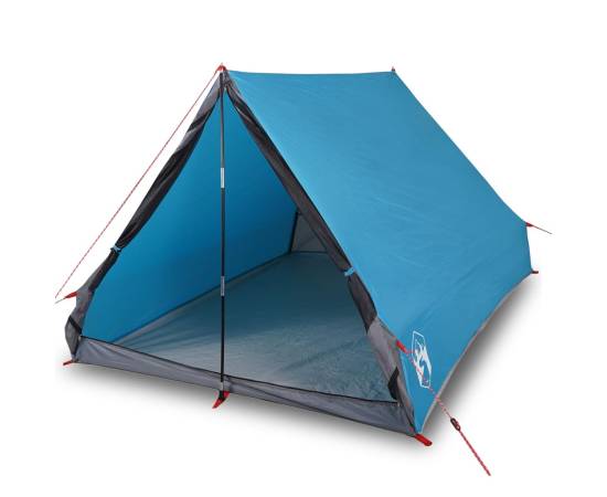 Cort de camping cu cadru a, 2 persoane, albastru, impermeabil, 2 image