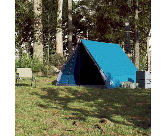 Cort de camping cu cadru a, 2 persoane, albastru, impermeabil, 3 image