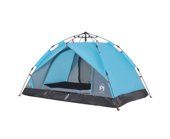 Cort de camping cupolă 3 persoane, setare rapidă, albastru, 4 image