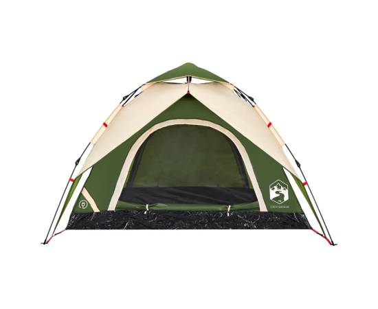 Cort de camping cupolă 3 persoane, setare rapidă, verde, 7 image