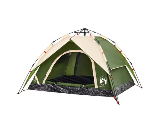 Cort de camping cupolă 3 persoane, setare rapidă, verde, 5 image