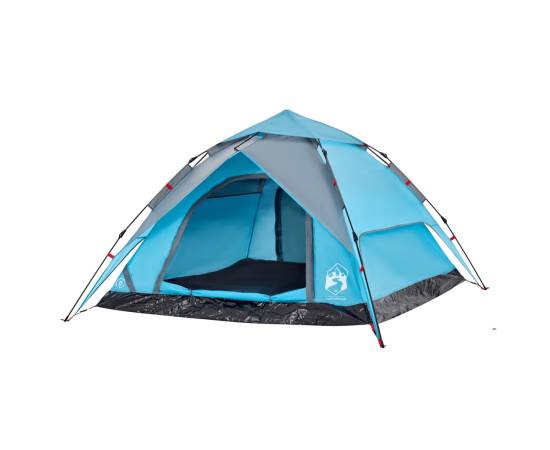 Cort de camping cupolă 4 persoane, setare rapidă, albastru, 4 image