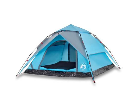 Cort de camping cupolă 4 persoane, setare rapidă, albastru, 2 image