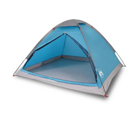 Cort de camping cupolă pentru 4 persoane, albastru, impermeabil, 2 image