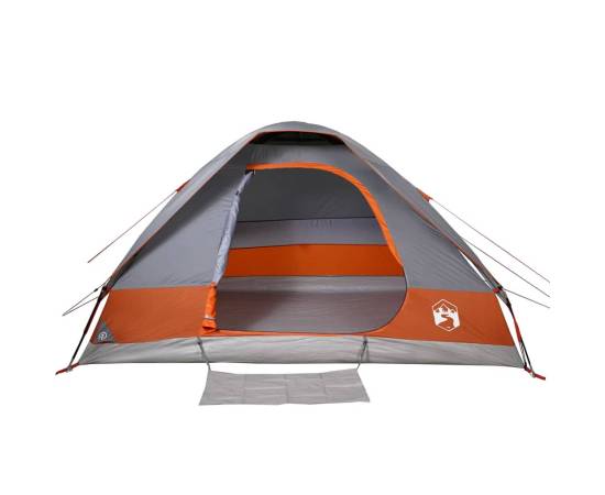 Cort de camping pentru 2 persoane, gri/portocaliu, impermeabil, 6 image
