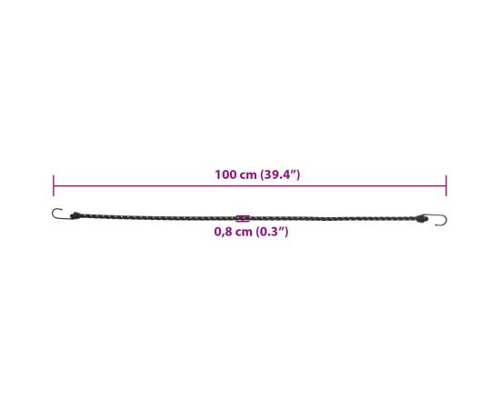 Corzi elastice cu benzi reflectorizante/cârlige 10 buc. 100 cm, 6 image
