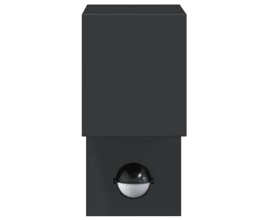 Lampă exterioară de perete cu led/senzor, negru aluminiu turnat, 4 image