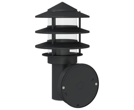 Lampă exterioară de perete cu senzor, negru, oțel inoxidabil, 6 image