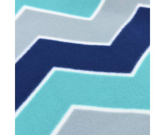Pătură de picnic pliabilă, val albastre, 200x200 cm catifea, 5 image