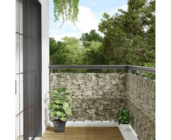Paravan de grădină cu aspect de piatră, 800x90 cm pvc