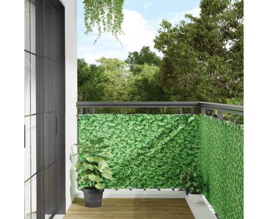 Paravan de grădină cu aspect de plantă, verde, 300x90 cm, pvc