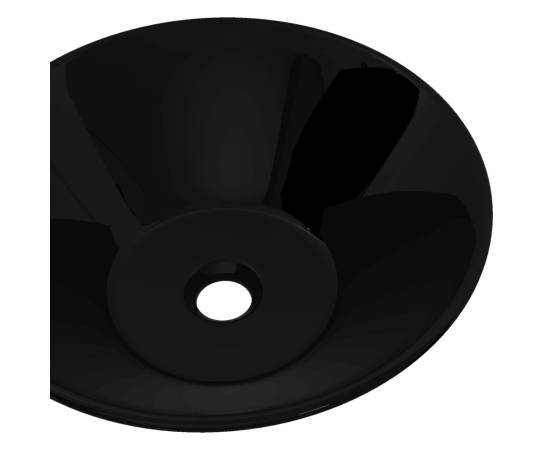 Chiuvetă ceramică pentru baie, rotundă, negru, 4 image