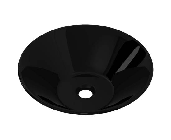 Chiuvetă ceramică pentru baie, rotundă, negru, 2 image