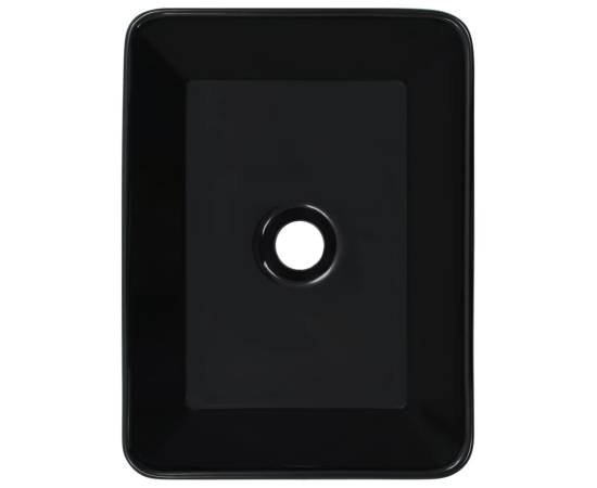 Chiuvetă de baie, negru, 40 x 30 x 13 cm, ceramică, 3 image