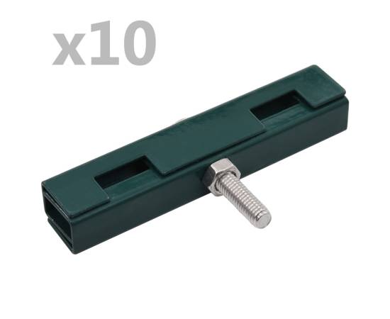 Conector în formă de u grilaj grădină, 10 seturi, verde