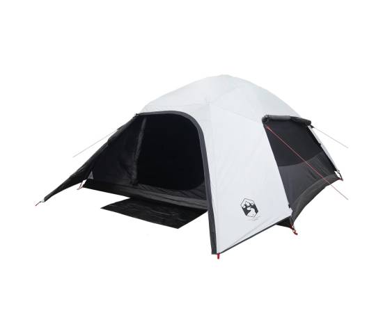 Cort camping cupolă 4 persoane alb, țesătură opacă, impermeabil, 4 image