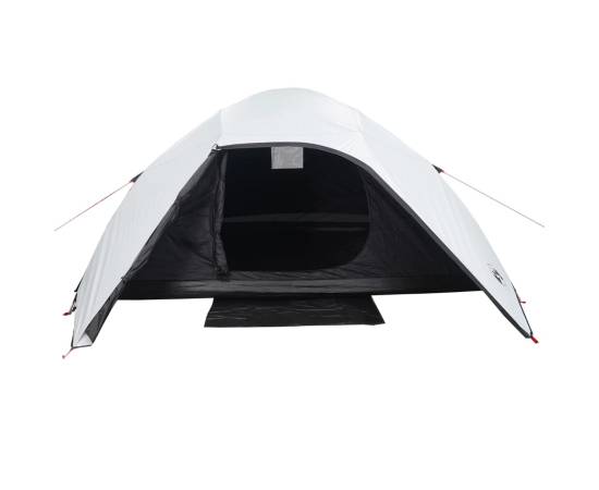 Cort camping cupolă 4 persoane alb, țesătură opacă, impermeabil, 6 image