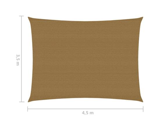 Pânză parasolar, gri taupe, 3,5x4,5 m, hdpe, 160 g/m², 6 image