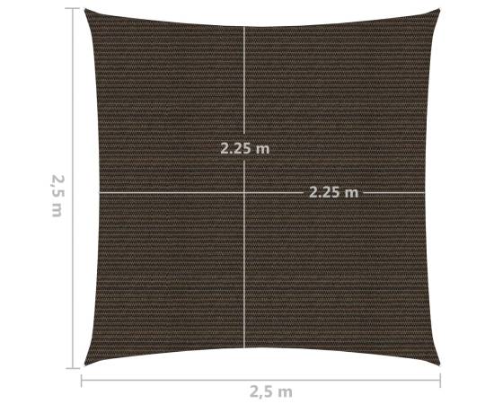 Pânză parasolar, maro, 2,5 x 2,5 m, hdpe, 160 g/m², 6 image