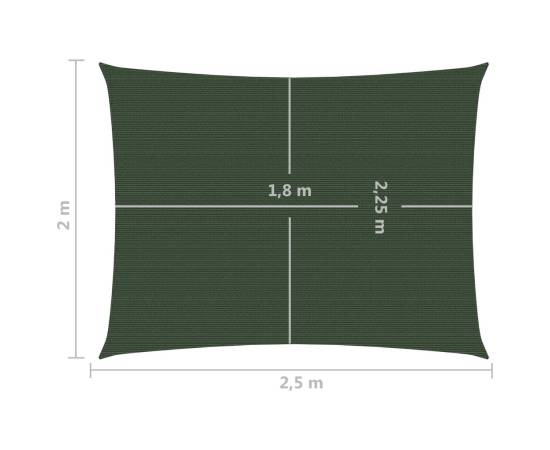 Pânză parasolar, verde închis , 2x2,5 m , hdpe,160 g/m², 6 image