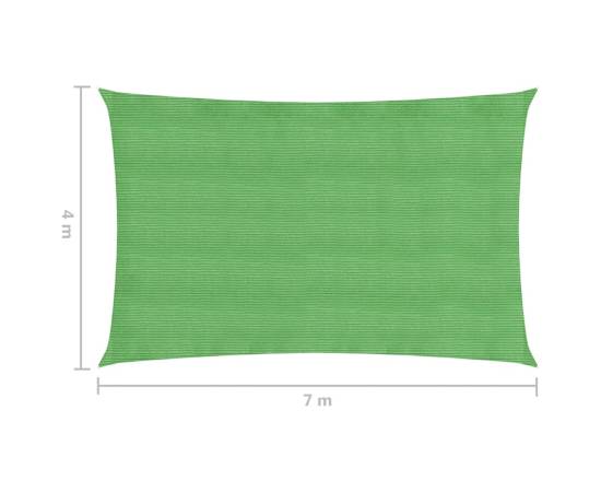 Pânză parasolar, verde deschis, 4x7 m, hdpe, 160 g/m², 6 image