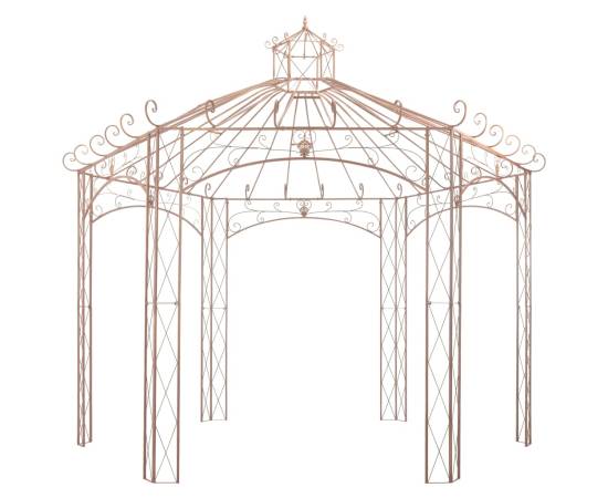 Pavilion de grădină, maro antichizat, 4 m, fier, 2 image