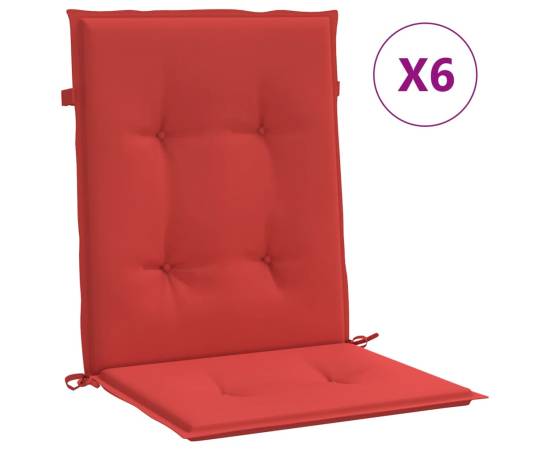 Perne cu spătar mic, 6 buc., roșu, 100x50x3 cm, textil oxford, 2 image