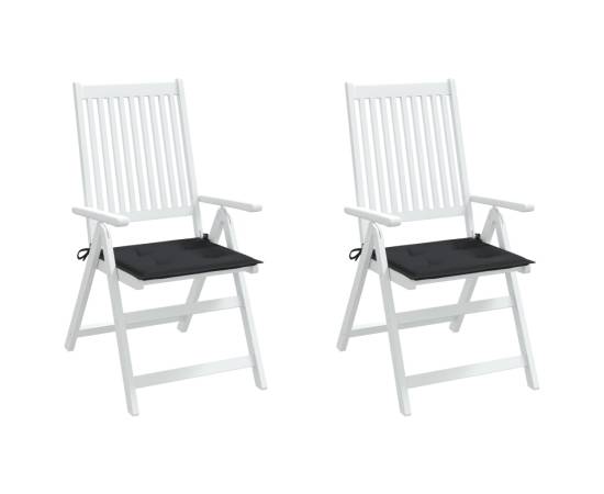 Perne scaune grădină 2 buc. negru 50x50x3 cm țesătură oxford, 4 image