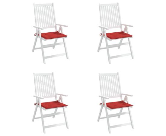 Perne scaune grădină 4 buc. roșu 40x40x3 cm țesătură oxford, 4 image