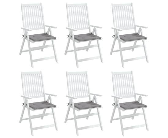 Perne scaune grădină 6 buc. gri 40x40x3 cm țesătură oxford, 4 image