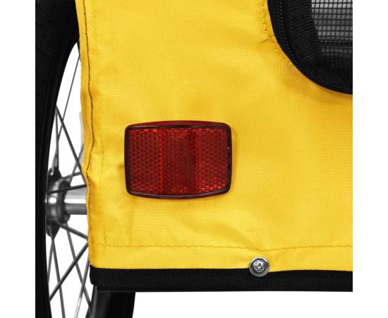 Remorcă de bicicletă animale companie galben textil oxford/fier, 11 image