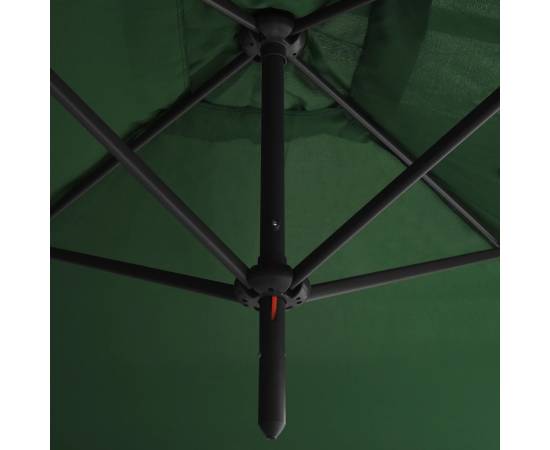Umbrelă de soare dublă cu stâlp din oțel, verde, 600x300 cm, 5 image