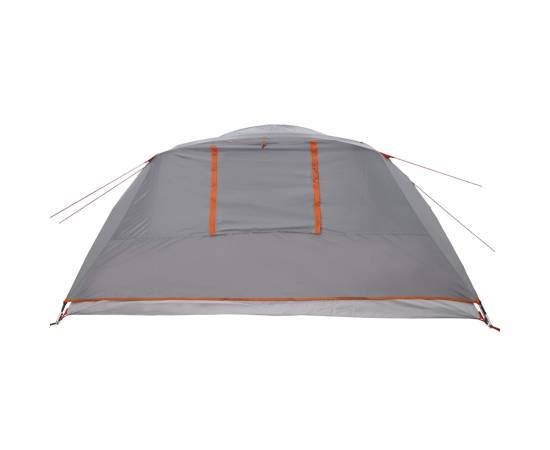 Cabină cort de camping 4 persoane gri și portocaliu impermeabil, 9 image