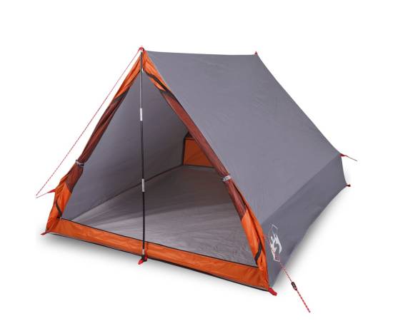Cort camping cu cadru a 2 persoane, gri, impermeabil, 2 image