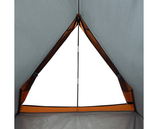 Cort camping cu cadru a 2 persoane, gri, impermeabil, 10 image