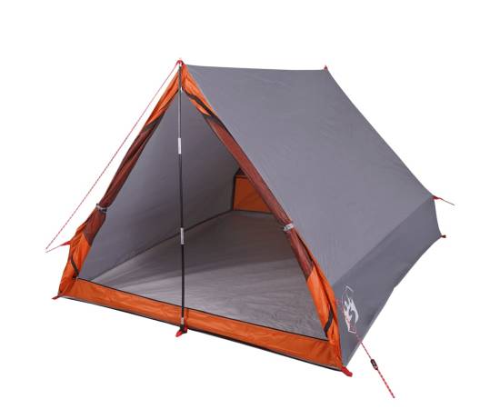 Cort camping cu cadru a 2 persoane, gri, impermeabil, 4 image