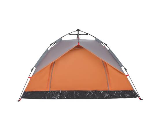 Cort camping cupolă 3 persoane, gri/portocaliu, setare rapidă, 8 image