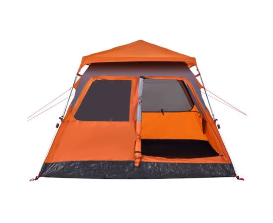 Cort camping cupolă 4 persoane, gri/portocaliu, setare rapidă, 7 image