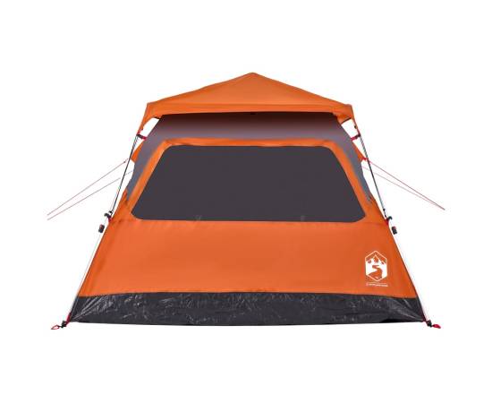 Cort camping cupolă 4 persoane, gri/portocaliu, setare rapidă, 8 image