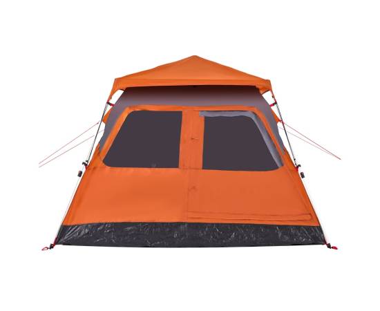 Cort camping cupolă 4 persoane, gri/portocaliu, setare rapidă, 6 image