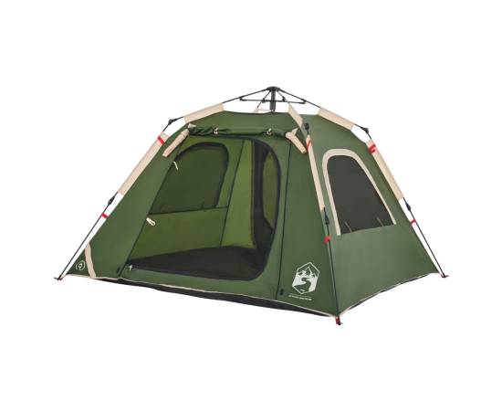 Cort de camping cupolă 4 persoane, setare rapidă, verde, 5 image